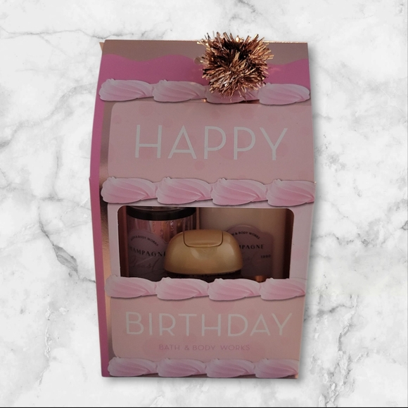 3pc Bath & Body Works Champagne Toast Gift Set Happy Birthday - New!! - Picture 1 of 3